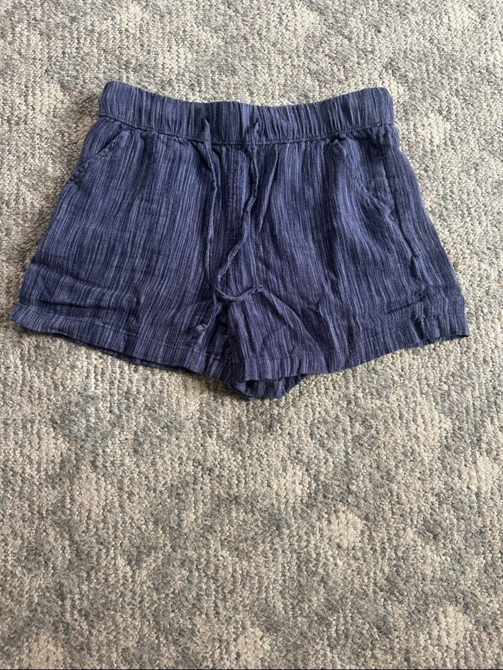 Women's Lightweight Navy Blue Drawstring Shorts